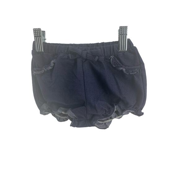 Okie Dokie Girls' Dark Wash Blue Denim Pull-On Jean Shorts Baby Size 12 Months - Picture 1 of 3